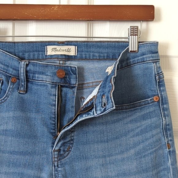 Madewell Classic 9" High Rise Distressed Medium Wash Cropped Skinny Jeans 29 - Picture 7 of 15